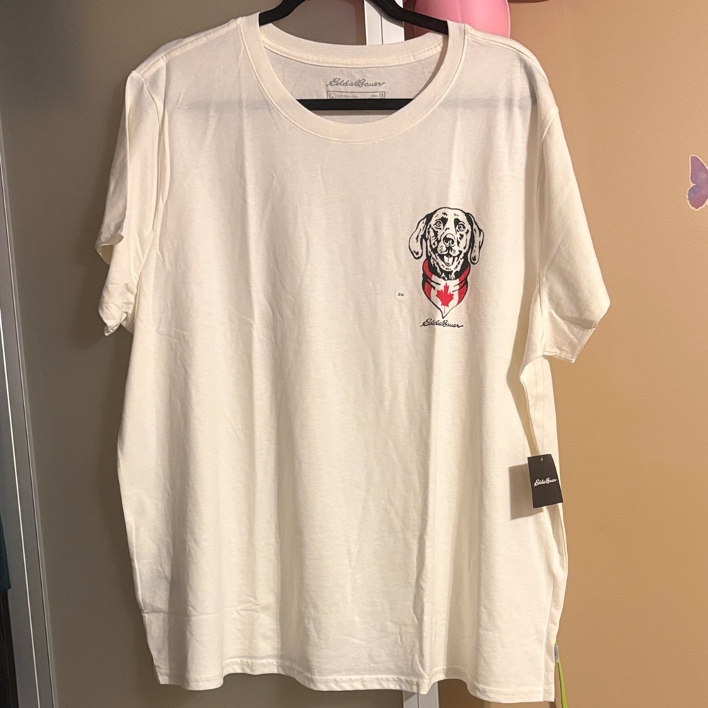 BNWT Eddie Bauer Authentic Limited Edition Collectible Canada Flag Dog T-shirt